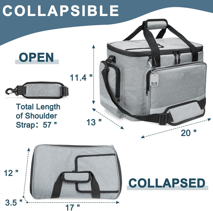 Серебряная белая большая изолированная сумка Tote более крутая с 60Can 0.8kg мягких людей молнии