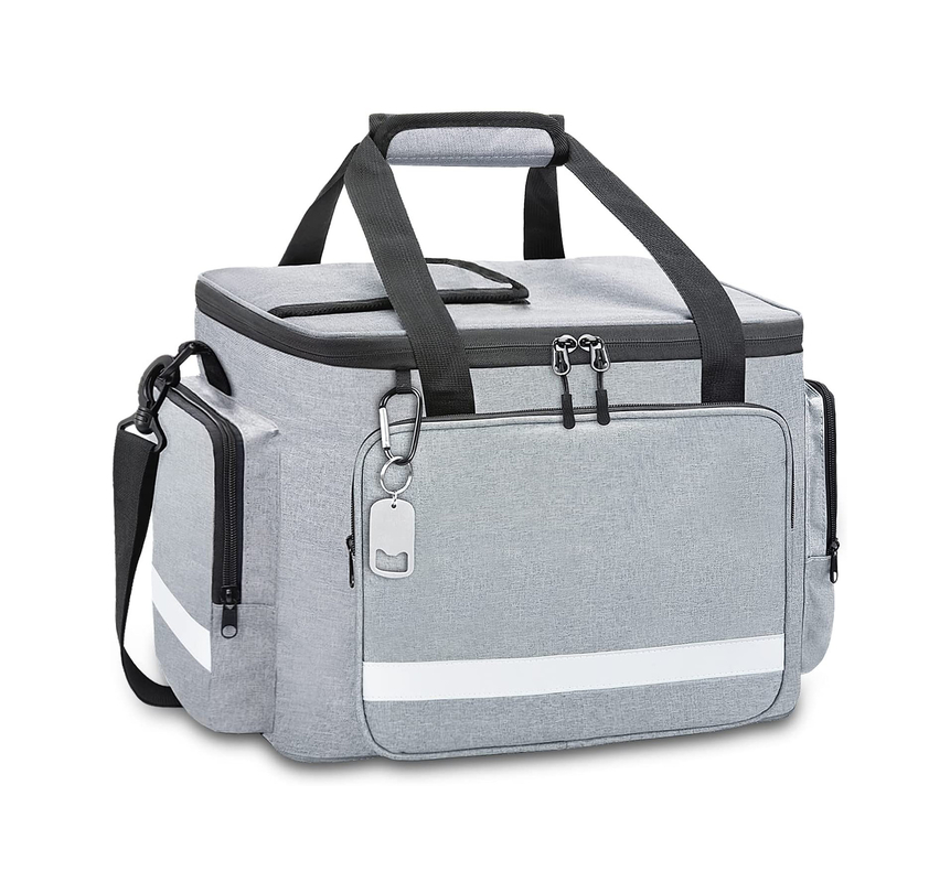 Серебряная белая большая изолированная сумка Tote более крутая с 60Can 0.8kg мягких людей молнии