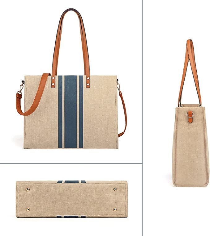 Сумка Tote ноутбука работы холста для перемещения 16.33x4.7x12.99 женщин случайного
