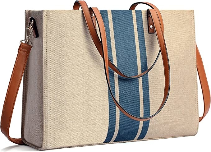 Сумка Tote ноутбука работы холста для перемещения 16.33x4.7x12.99 женщин случайного