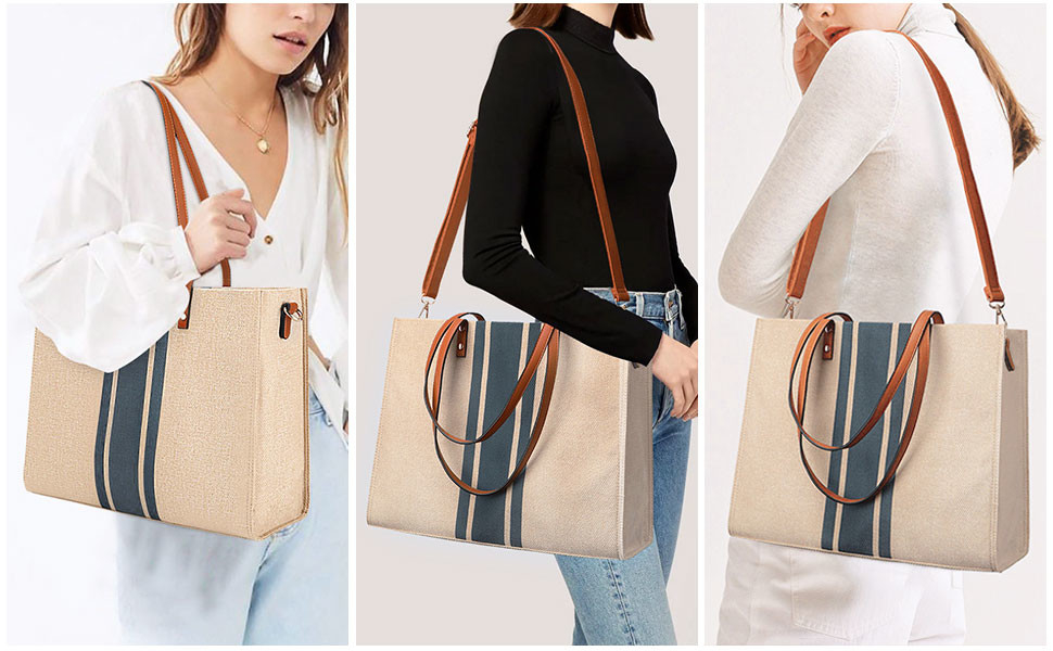 Сумка Tote ноутбука работы холста для перемещения 16.33x4.7x12.99 женщин случайного