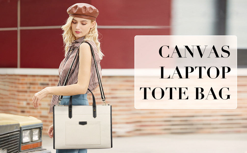 сумка Tote ноутбука холста 16x11.7x5.1, сумки работы для покупок перемещения