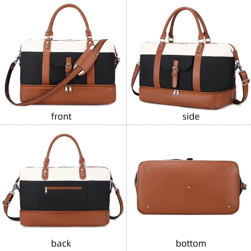 Cavas Weekend Carry on Duffel Travel Bag с кожаными обувными отделениями для мужчин
