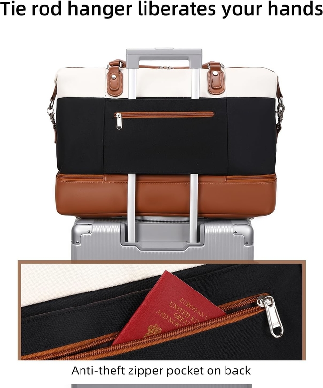 Cavas Weekend Carry on Duffel Travel Bag с кожаными обувными отделениями для мужчин